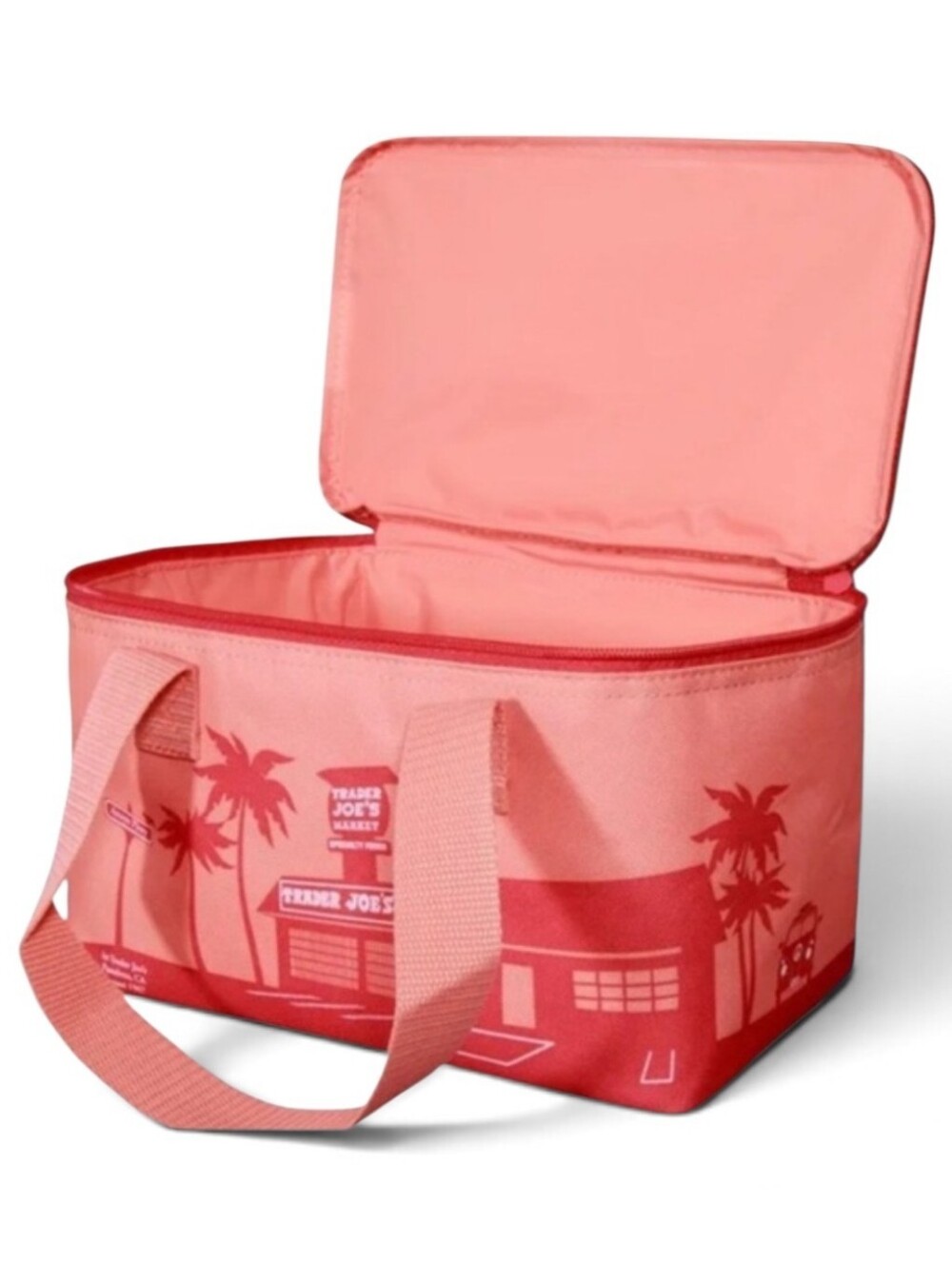 Trader Joes Mini Insulated Lunch Tote Bag Peach